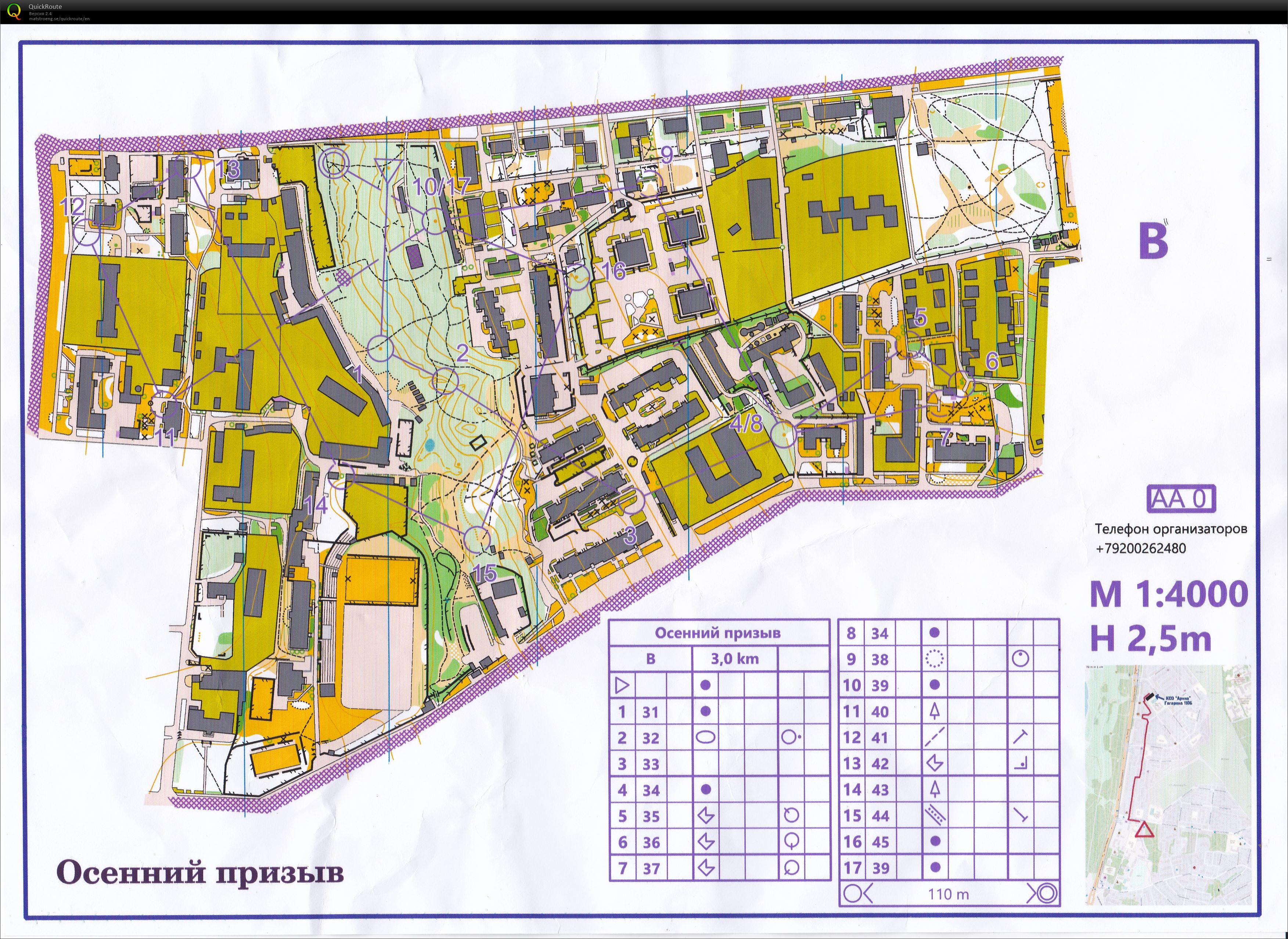Карта без трак - Осенний призыв 2022. 5й этап, район - Улица Горная, от архива на карти за ориентиране на Павел Строкин