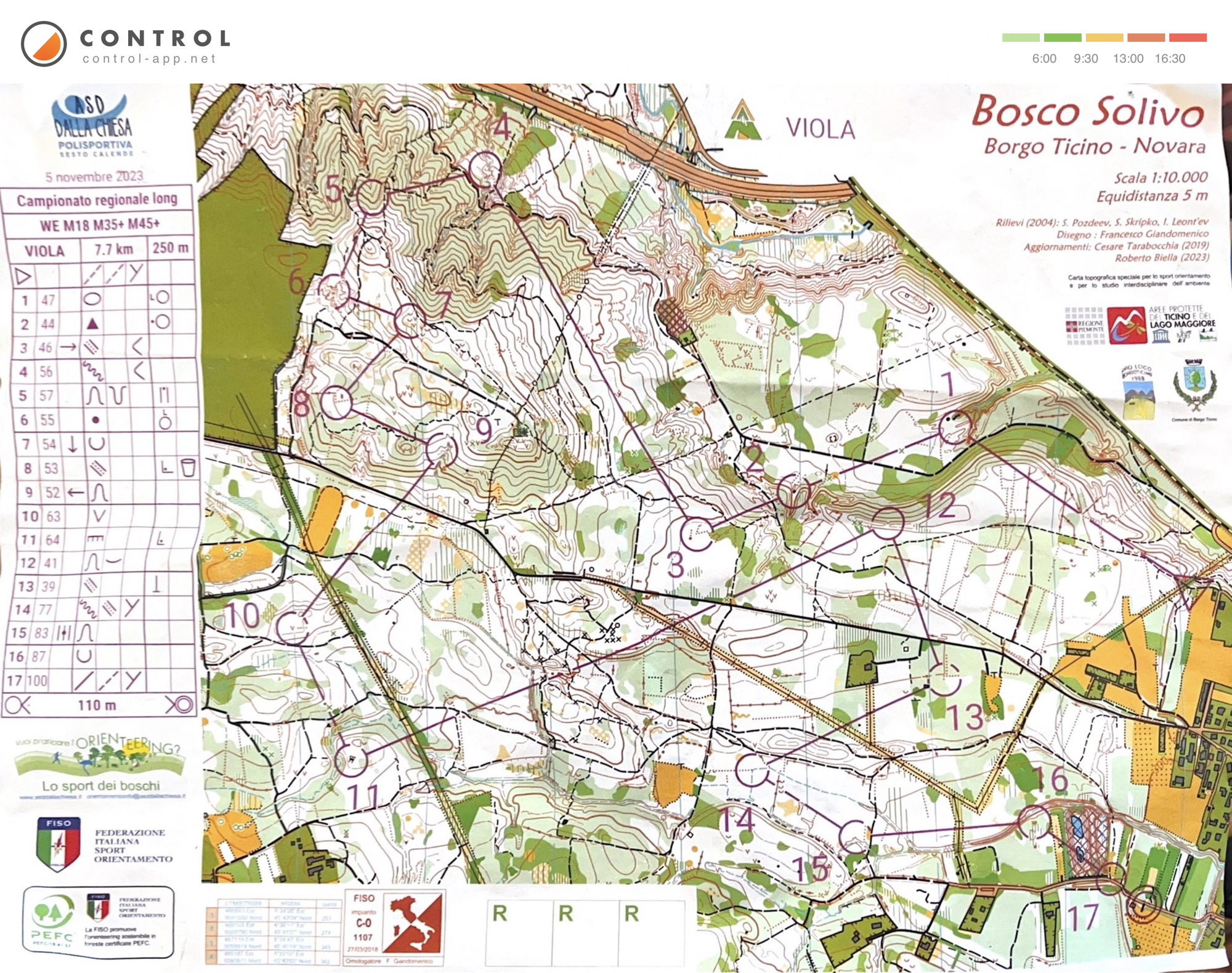 Карта без трак - Lombardia long championships, район - Borgo Ticino, от архива на карти за ориентиране на Veronika Kalinina