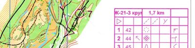 Карта спортивного ориентирования - Гонка с выбыванием